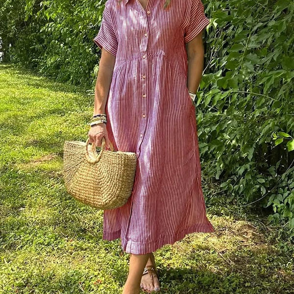 Vanessa - Striped Button-Up Dress