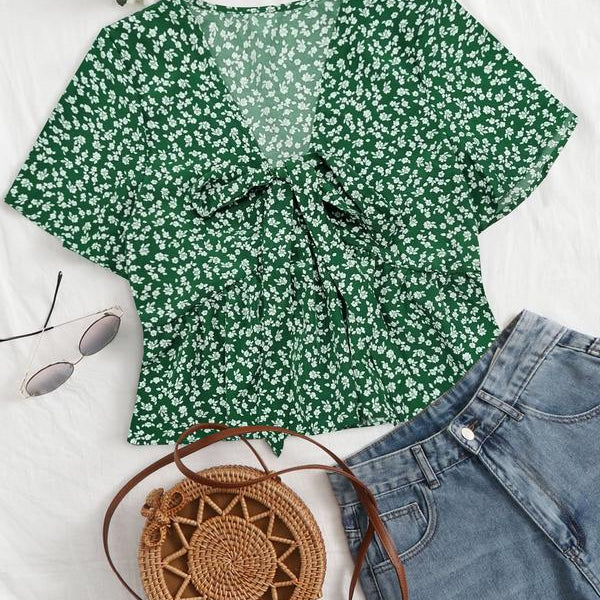 Althea Casual Summer V-Neck Flowy Top | Breezy Elegant Summer Top