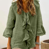 NADINE™ | Women Chic Bell Sleeve Ruffle Top