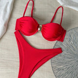 Vanessa | Metallic High Leg Bikini with Removable Cups