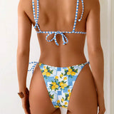 Claire | Lemon Print Triangle Bikini