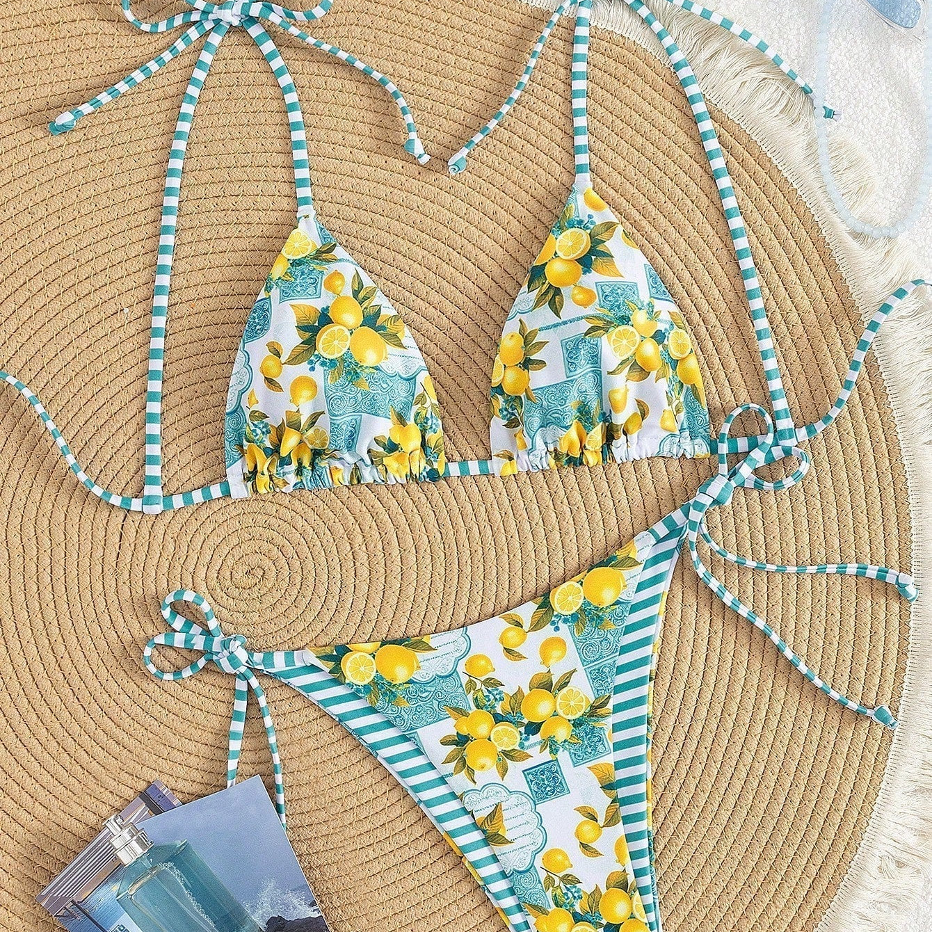 Claire | Lemon Print Triangle Bikini