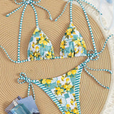 Claire | Lemon Print Triangle Bikini