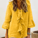 NADINE™ | Women Chic Bell Sleeve Ruffle Top