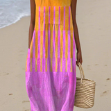 Lucy Sunset Stripe Midi Dress