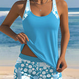 Suzan - Swimsuit Tank Top with Printed Boxer Set