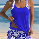 Suzan - Swimsuit Tank Top with Printed Boxer Set