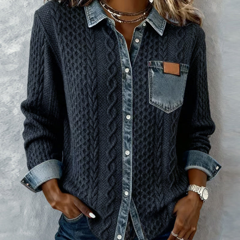 Jane | Soft Denim Patchwork Shirt
