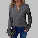 SHUKA | Women Cozy V-Neck Long Sleeve Blouse