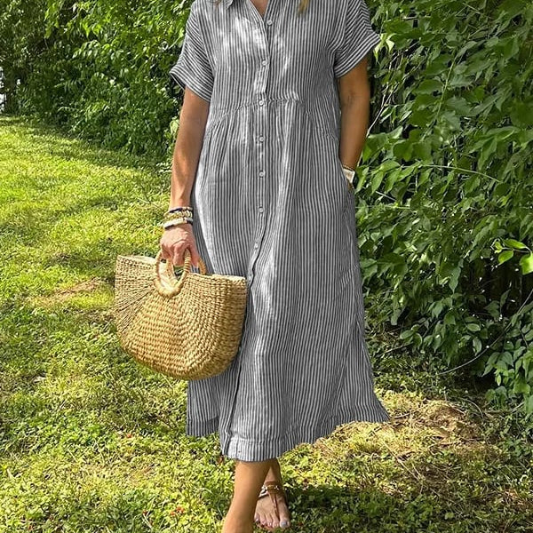 Vanessa - Striped Button-Up Dress