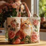 Handmade Bag | Ginger Cat with Roses