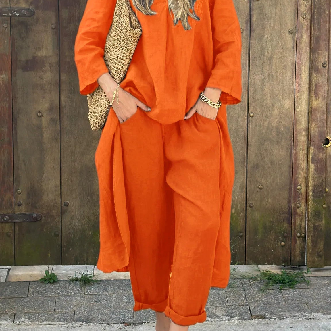 Carolyn™ Chic and Comfortable Set | Coordinated Top and Relaxed-Fit Bottoms
