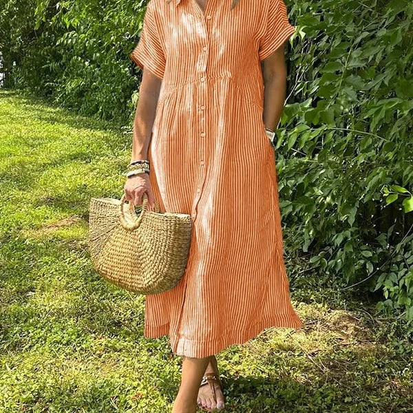 Vanessa - Striped Button-Up Dress