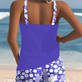Suzan - Swimsuit Tank Top with Printed Boxer Set