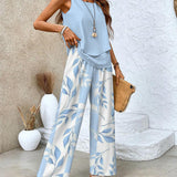 Juliette™ Elegant Two-Piece Set | Flowing Blouse and Wide-Leg Trousers