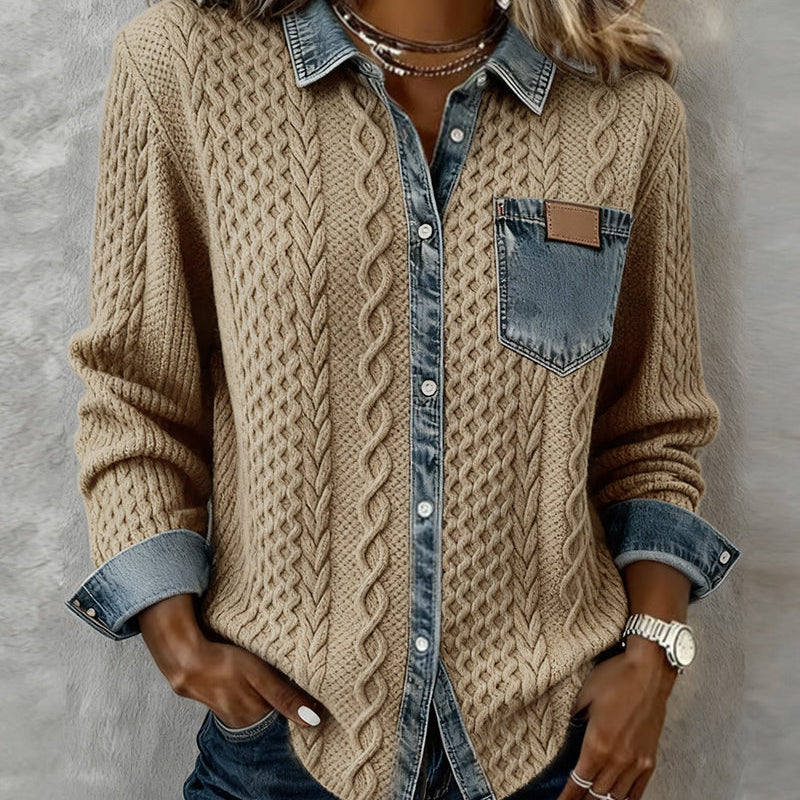 Jane | Soft Denim Patchwork Shirt