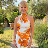 Zinnara | Halter Neck Floral Print Midi Dress