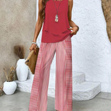 Juliette™ Elegant Two-Piece Set | Flowing Blouse and Wide-Leg Trousers