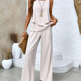 Juliette™ Elegant Two-Piece Set | Flowing Blouse and Wide-Leg Trousers