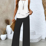 Juliette™ Elegant Two-Piece Set | Flowing Blouse and Wide-Leg Trousers