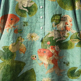 Claudia Fish Art Shirt | Artistic Long Sleeve Shirt