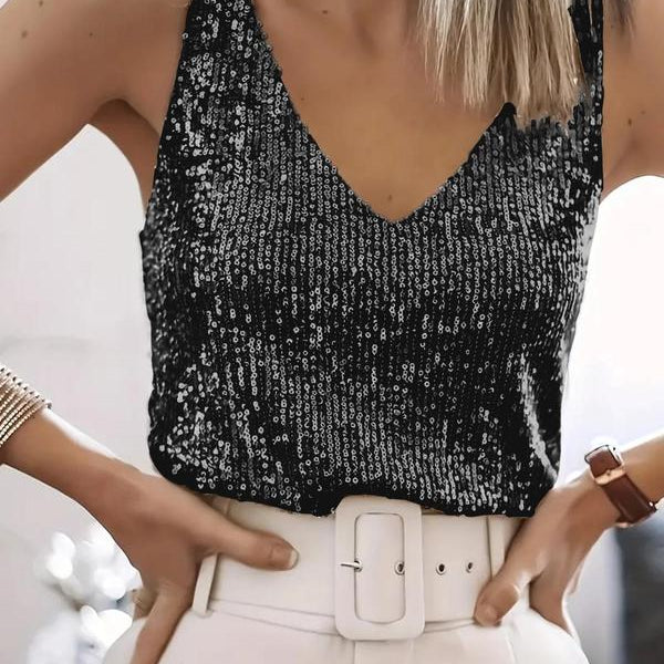 KAITLYN™ | Women Sleeveless Glitter Top
