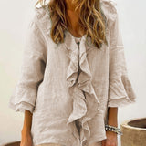 NADINE™ | Women Chic Bell Sleeve Ruffle Top