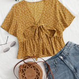 Althea Casual Summer V-Neck Flowy Top | Breezy Elegant Summer Top