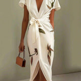 Tess - Elegant Wrap Midi Dress