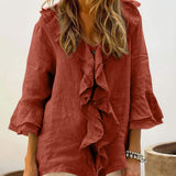 NADINE™ | Women Chic Bell Sleeve Ruffle Top