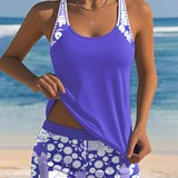 Suzan - Swimsuit Tank Top with Printed Boxer Set