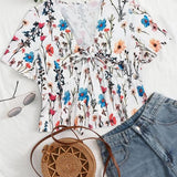 Althea Casual Summer V-Neck Flowy Top | Breezy Elegant Summer Top