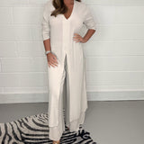 Cherly™ Comfy Two-Piece Set | Flowy Blouse and Wide-Leg Trousers