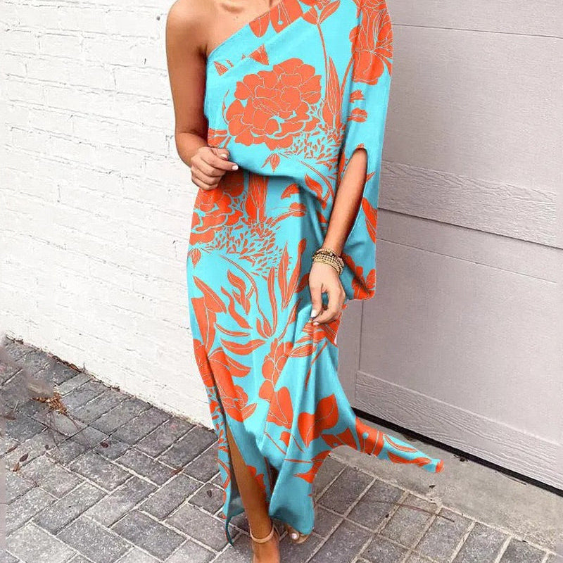 Lilian - One-Shoulder Floral Maxi Dress