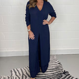 Cherly™ Comfy Two-Piece Set | Flowy Blouse and Wide-Leg Trousers
