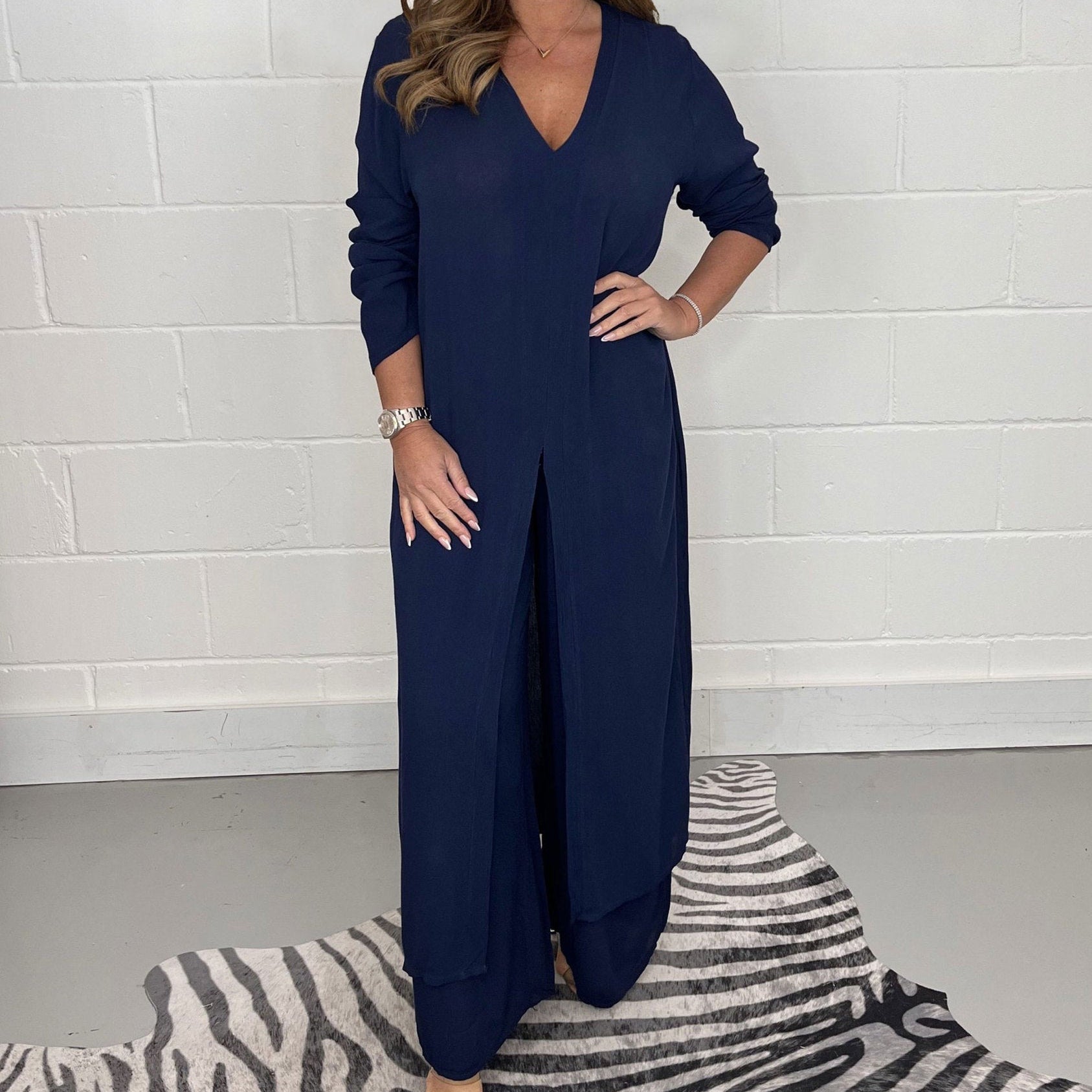 Cherly™ Comfy Two-Piece Set | Flowy Blouse and Wide-Leg Trousers