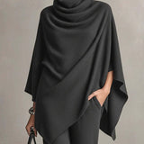 Sarina™ Elegant Drape Two-Piece Set | Flowing Top and Wide-Leg Trousers