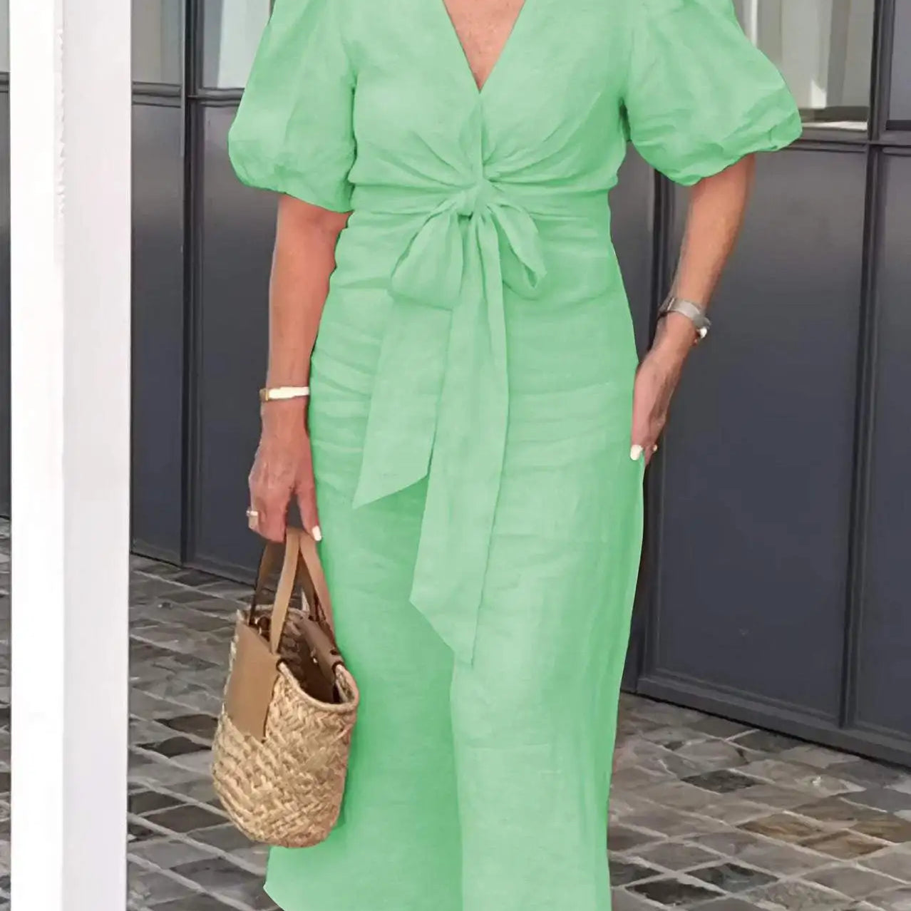 Stella - Elegant V-Neck Dress