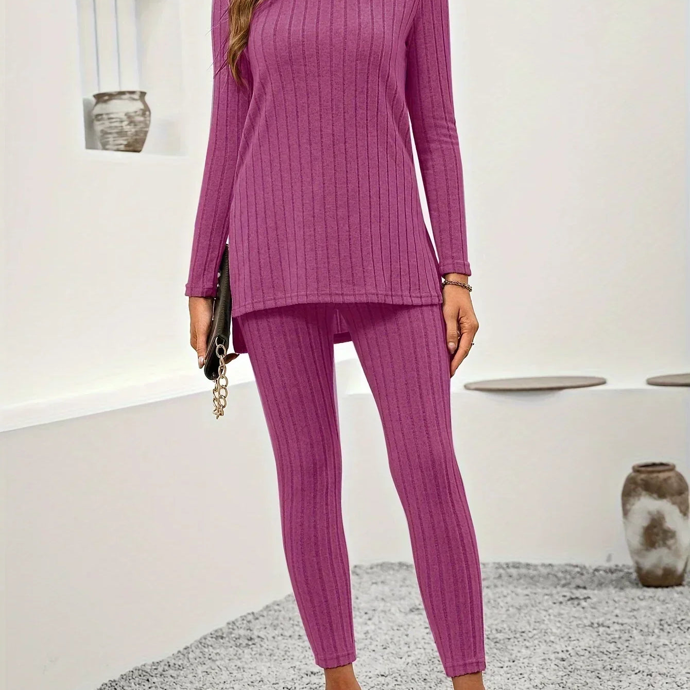 Callie | Women Ribbed Knit Lounge Set