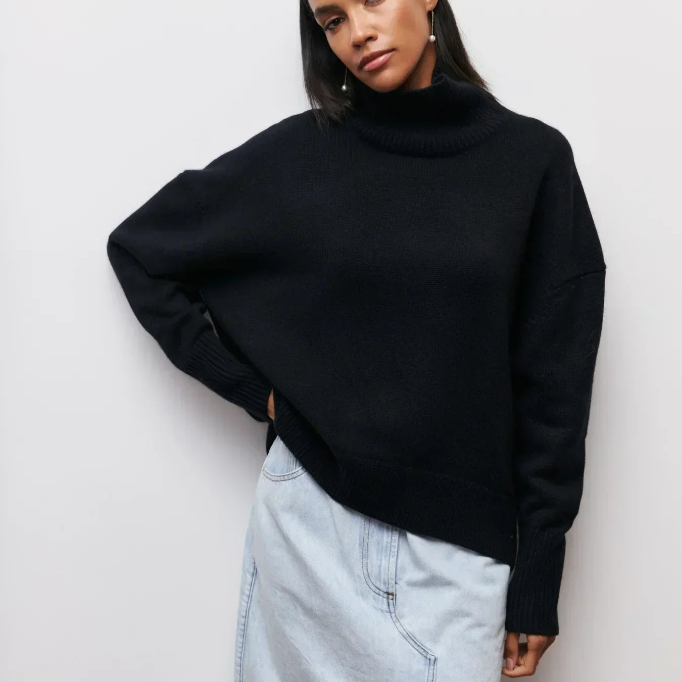 Cittra – Oversized Ribbed Turtleneck Sweater
