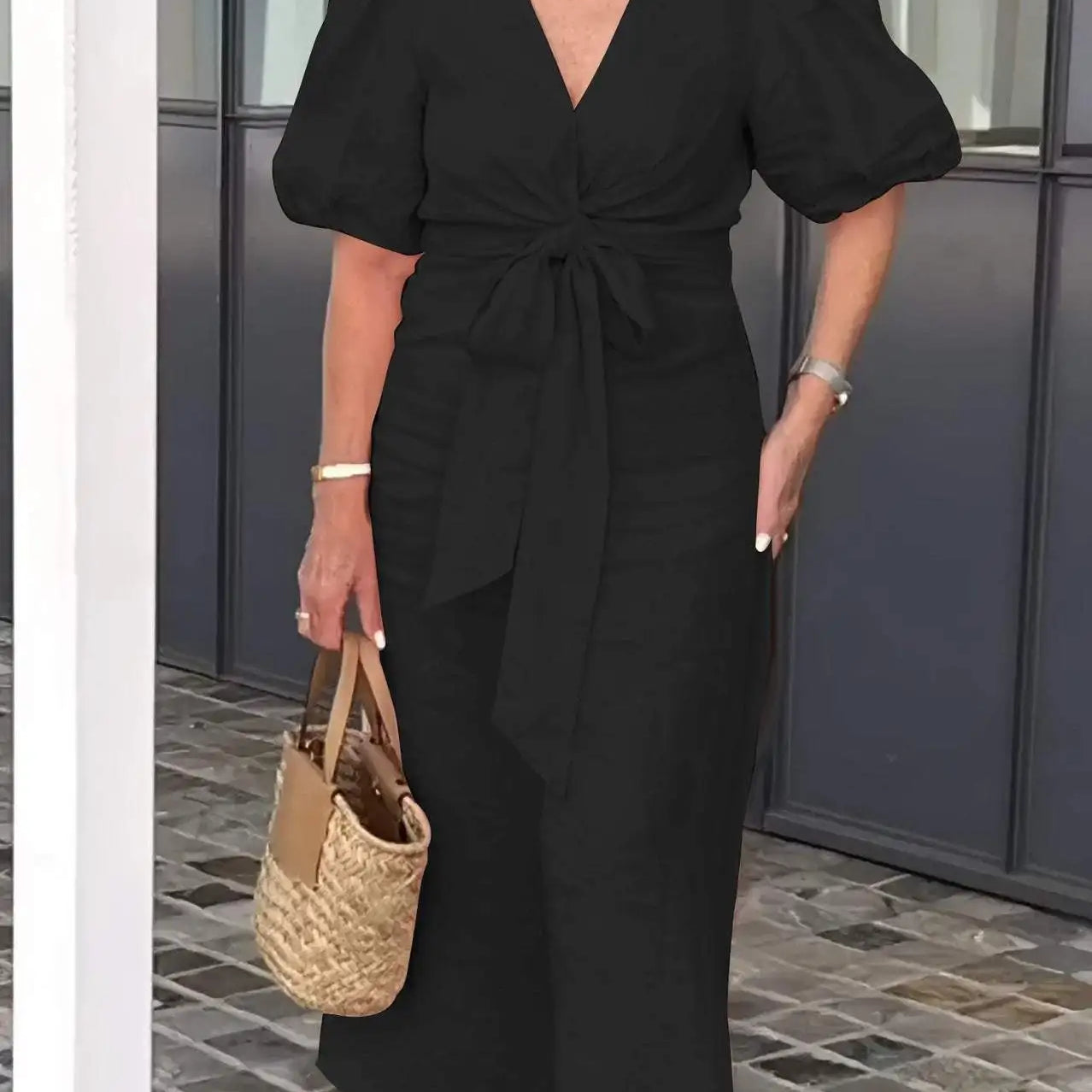 Stella - Elegant V-Neck Dress