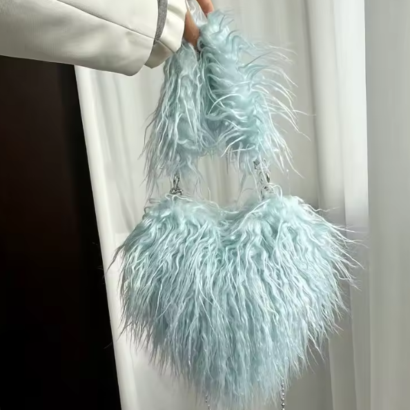 Felize | Women Heart Plush Crossbody Bag