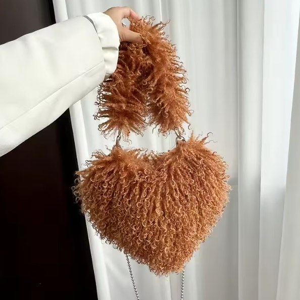 Felize | Women Heart Plush Crossbody Bag