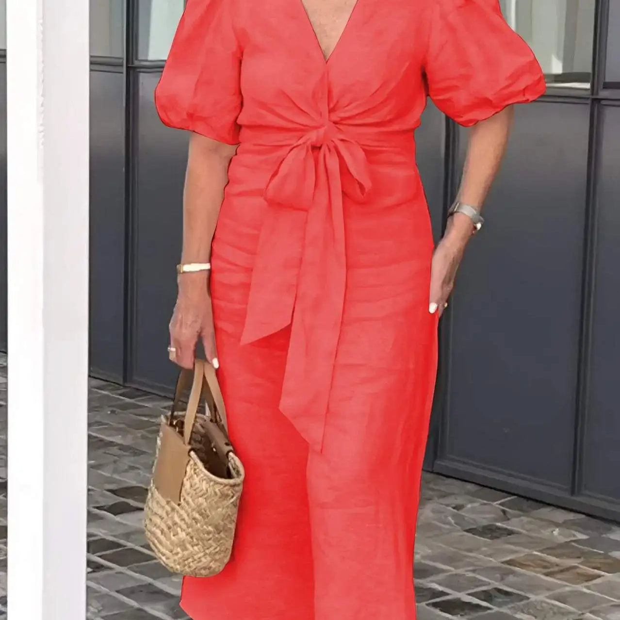 Stella - Elegant V-Neck Dress
