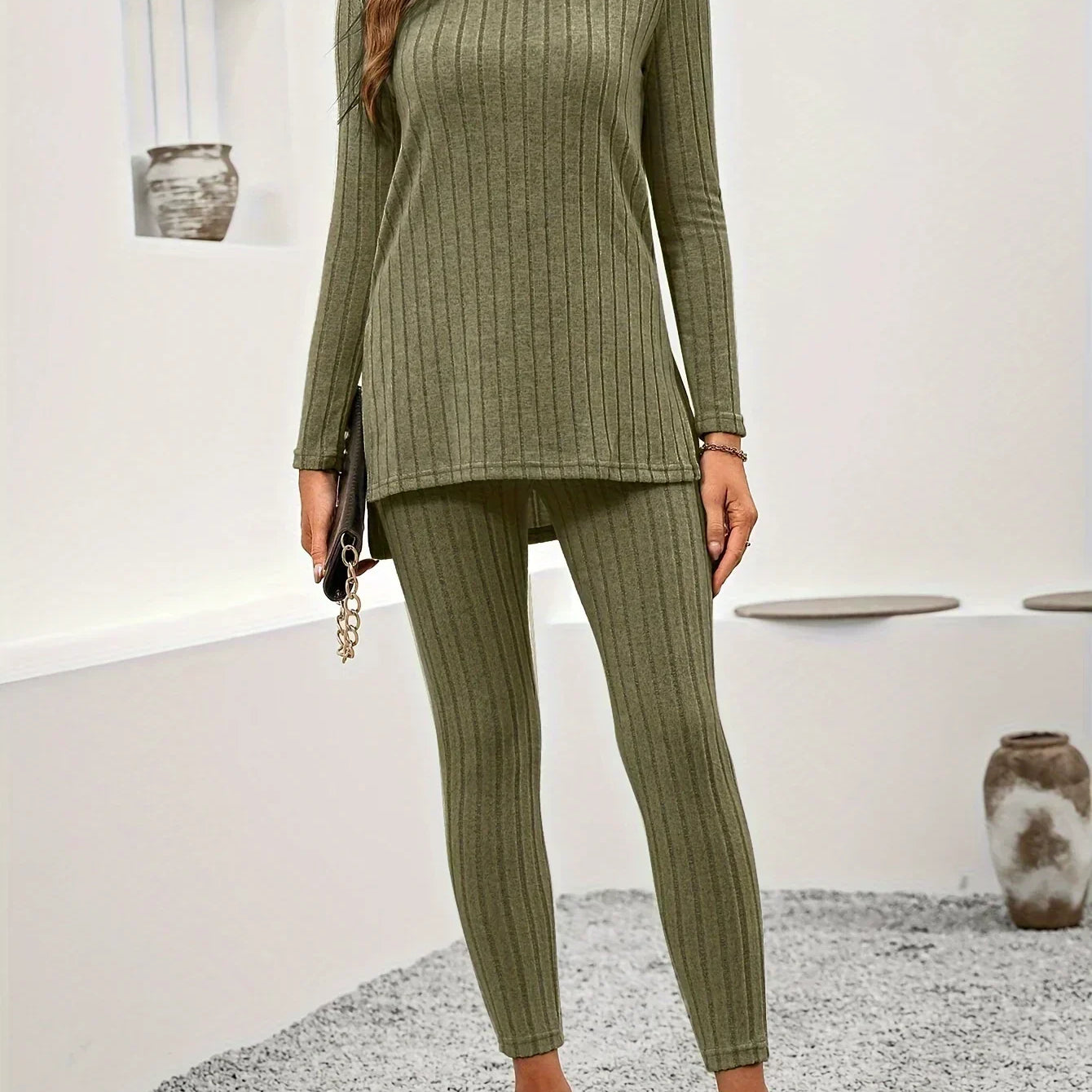 Callie | Women Ribbed Knit Lounge Set