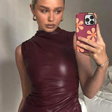 SERAN™ | Women Sleek Faux Leather Top