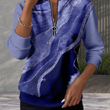 Emma | Half-Zip Sweatshirt With Vintage Print