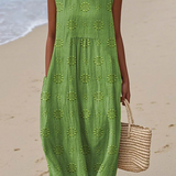 Rose Embroidered Midi Dress