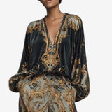 Maureen™ Elegant Printed Set | Ornate Fluid Co-Ord