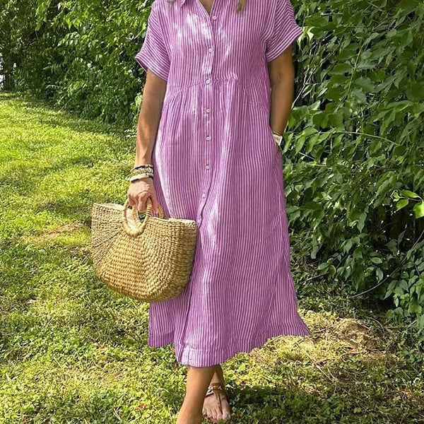 Vanessa - Striped Button-Up Dress